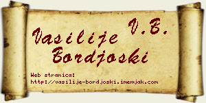 Vasilije Borđoški vizit kartica